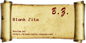 Blank Zita névjegykártya