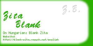 zita blank business card